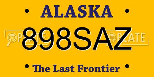 898SAZ Alaska License Plate
