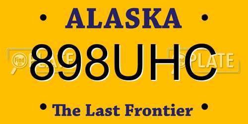 898UHC Alaska License Plate