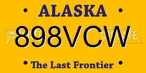 898VCW Alaska License Plate