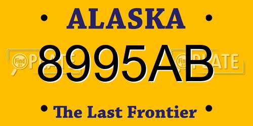 8995AB Alaska License Plate