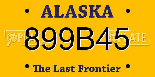 899B45 Alaska License Plate