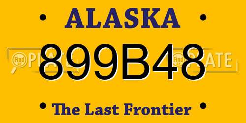 899B48 Alaska License Plate