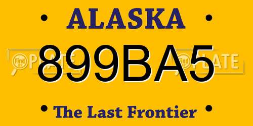 899BA5 Alaska License Plate