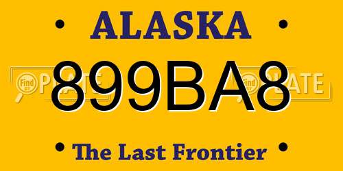 899BA8 Alaska License Plate