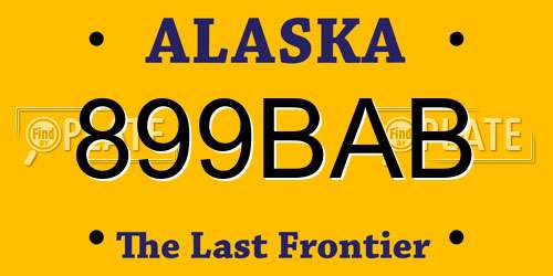 899BAB Alaska License Plate