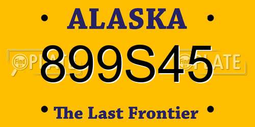 899S45 Alaska License Plate