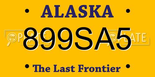 899SA5 Alaska License Plate