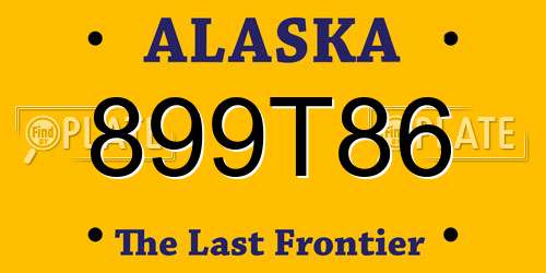 899T86 Alaska License Plate