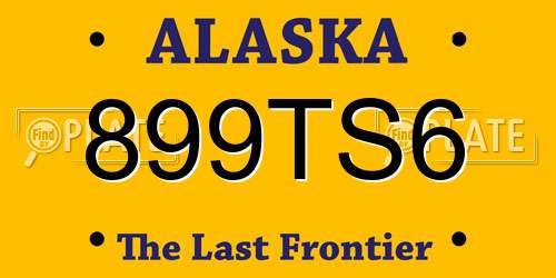 899TS6 Alaska License Plate