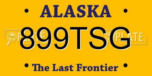 899TSG Alaska License Plate