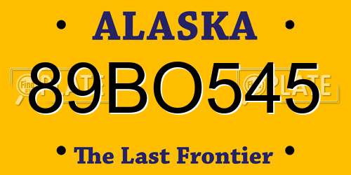 89BO545 Alaska License Plate