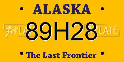 89H28 Alaska License Plate