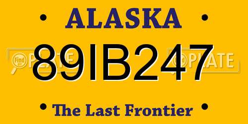 89IB247 Alaska License Plate