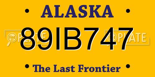 89IB747 Alaska License Plate
