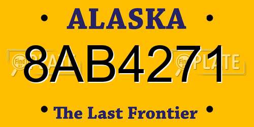 8AB4271 Alaska License Plate