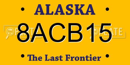 8ACB15 Alaska License Plate