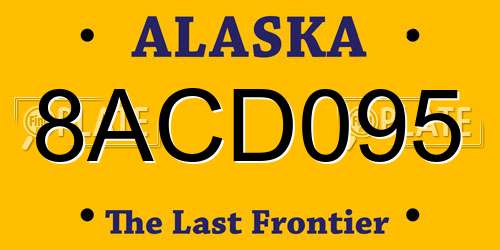 8ACD095 Alaska License Plate