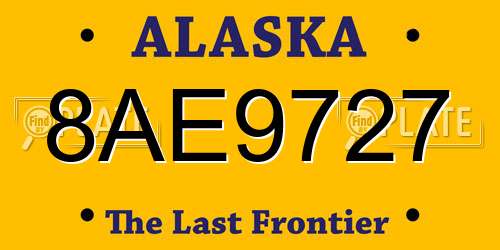8AE9727 Alaska License Plate