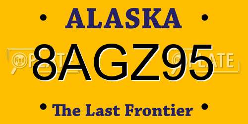 8AGZ95 Alaska License Plate