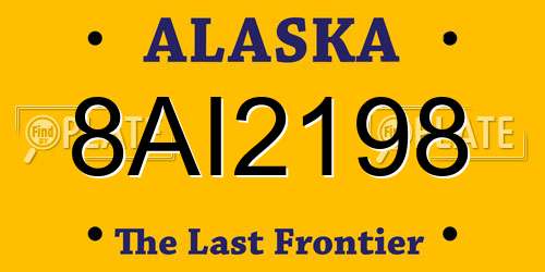 8AI2198 Alaska License Plate