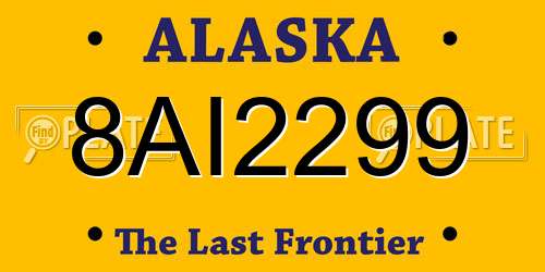 8AI2299 Alaska License Plate