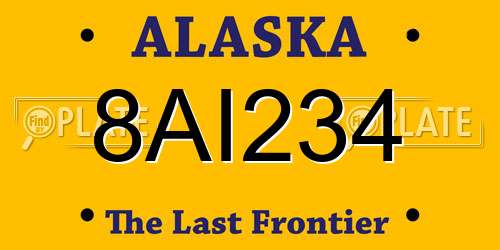 8AI234 Alaska License Plate