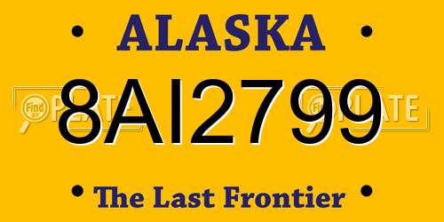 8AI2799 Alaska License Plate