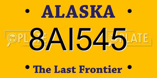 8AI545 Alaska License Plate