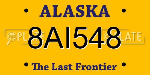 8AI548 Alaska License Plate