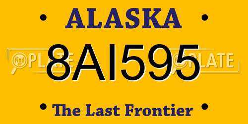 8AI595 Alaska License Plate