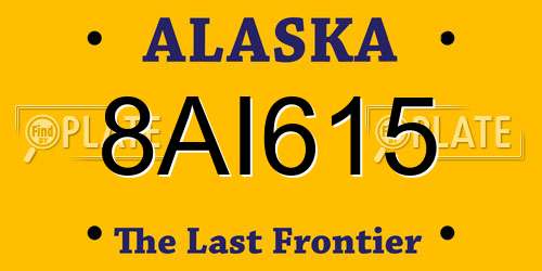 8AI615 Alaska License Plate