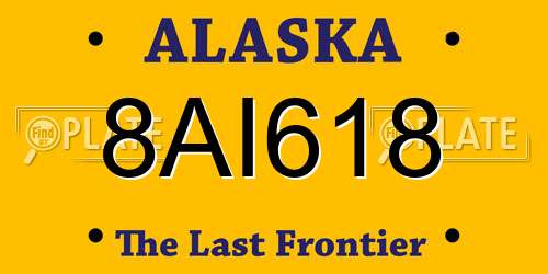 8AI618 Alaska License Plate