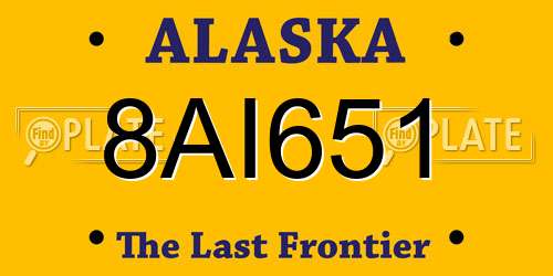 8AI651 Alaska License Plate