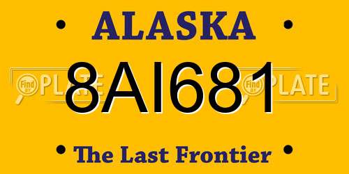 8AI681 Alaska License Plate