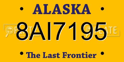8AI7195 Alaska License Plate