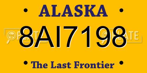 8AI7198 Alaska License Plate
