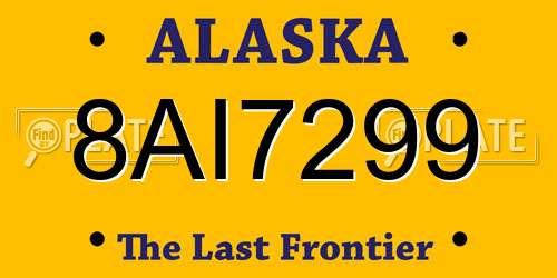 8AI7299 Alaska License Plate