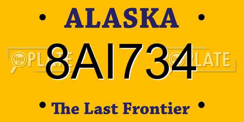 8AI734 Alaska License Plate