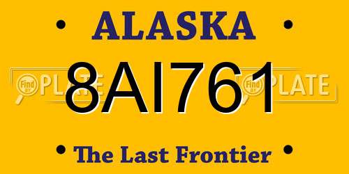 8AI761 Alaska License Plate