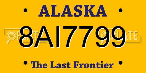8AI7799 Alaska License Plate