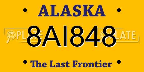 8AI848 Alaska License Plate