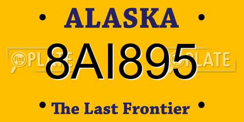 8AI895 Alaska License Plate