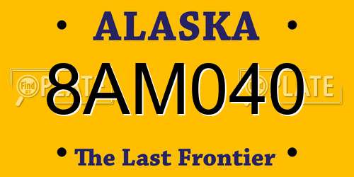 8AM040 Alaska License Plate