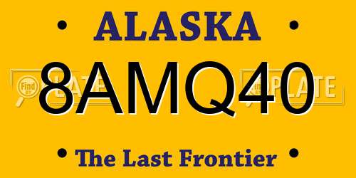 8AMQ40 Alaska License Plate