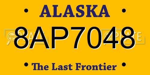 8AP7048 Alaska License Plate