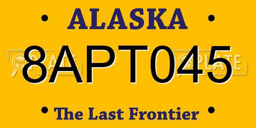 8APT045 Alaska License Plate