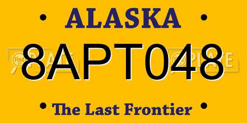 8APT048 Alaska License Plate