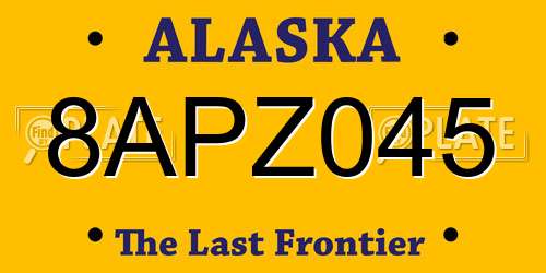8APZ045 Alaska License Plate
