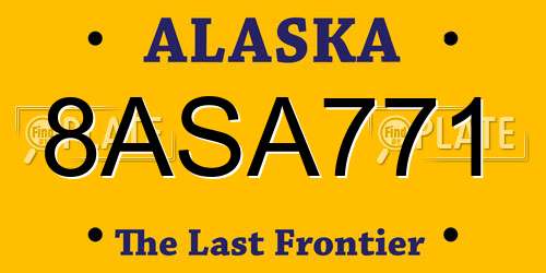 8ASA771 Alaska License Plate