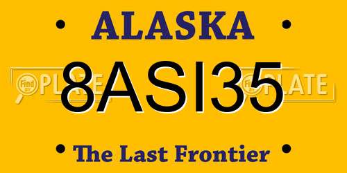 8ASI35 Alaska License Plate